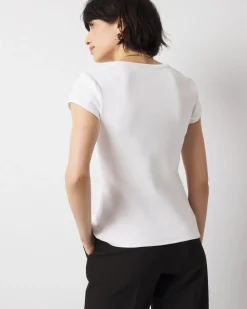 WHBMFORME™ Ribbed Stretch Scoop Neck Tee*White House Black Market Fashion