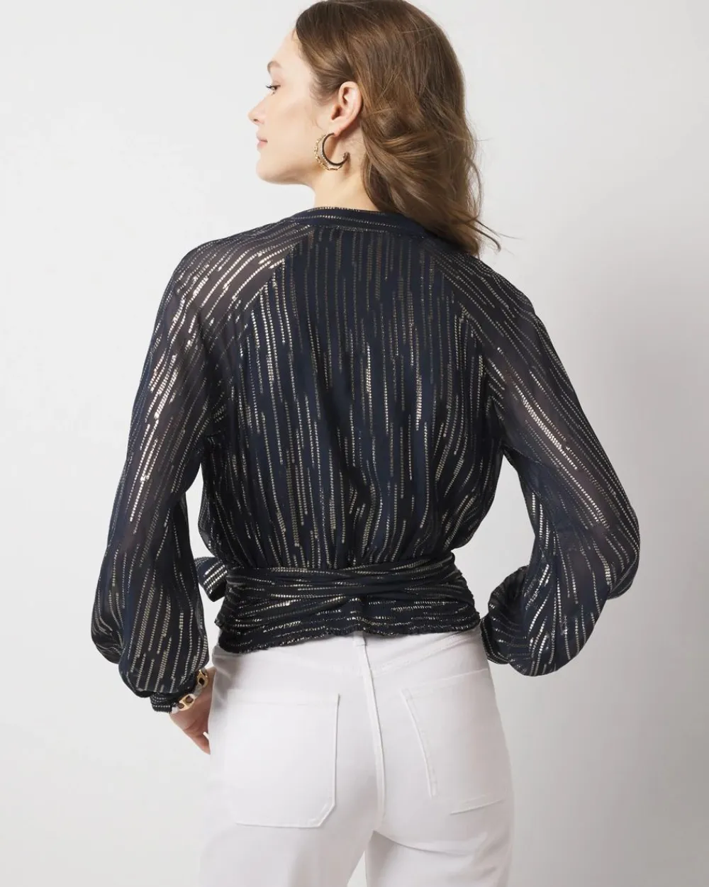 Wrap Waist Blouse*White House Black Market Hot